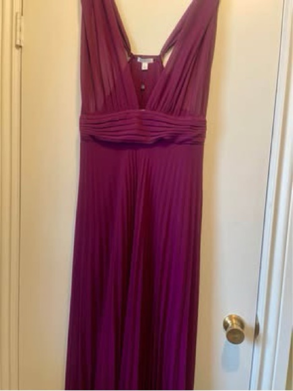 NWT SPANNER Deep V-Neck Plum Maxi Dress Size Large